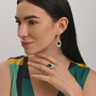 Срібний набір з золотими пластинами