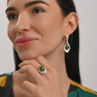 Срібний набір з золотими пластинами