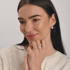 Срібний набір з золотими пластинами