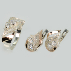 Срібний набір з золотими пластинами