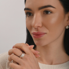 Срібний набір з золотими пластинами