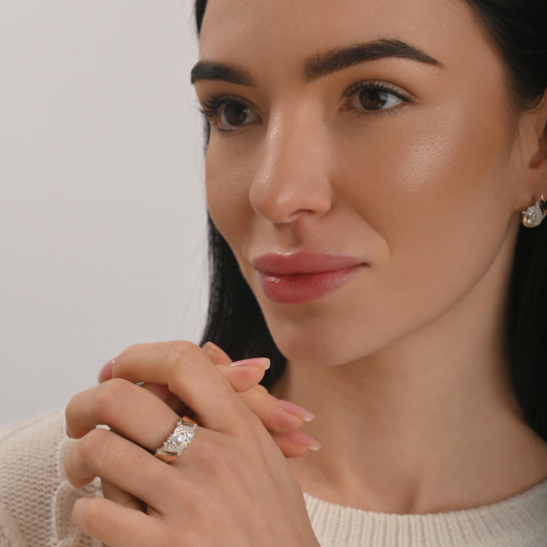 Срібний набір з золотими пластинами