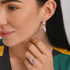 Срібна каблучка з золотими вставками