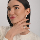 Срібні сережки з золотими вставками