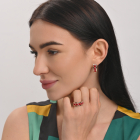 Срібний набір з золотими пластинами