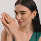 Срібний набір з золотими пластинами