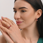 Срібний набір з золотими пластинами