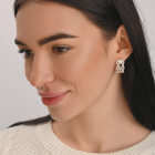 Срібний набір з золотими пластинами