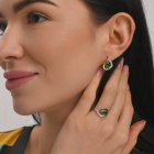 Срібний набір з золотими пластинами