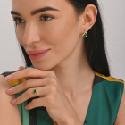 Срібний набір з золотими пластинами