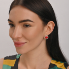 Срібні сережки з золотими вставками