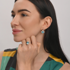 Срібні сережки з золотими вставками