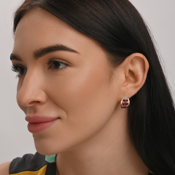 Срібні сережки з золотими вставками