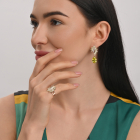 Срібний набір з золотими пластинами