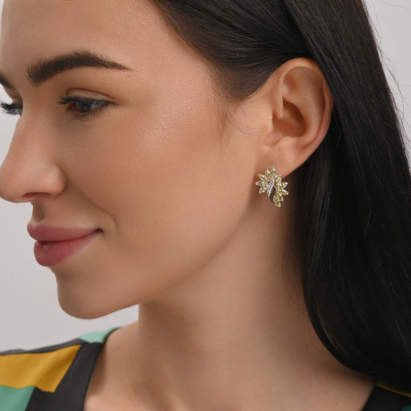 Срібні сережки з золотими вставками