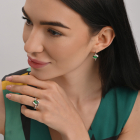 Срібний набір з золотими пластинами