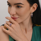 Срібний набір з золотими пластинами