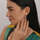 Срібний набір з золотими пластинами