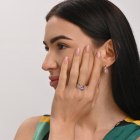 Срібний набір з золотими пластинами