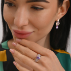 Срібна каблучка з золотими вставками