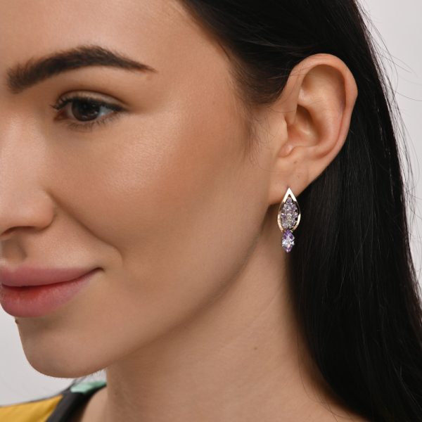 Срібний набір з золотими пластинами