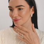 Срібний набір з золотими пластинами