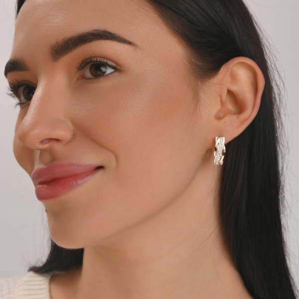 Срібний набір з золотими пластинами