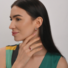 Срібна каблучка з золотими вставками