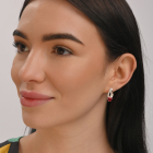 Срібні сережки з золотими пластинами