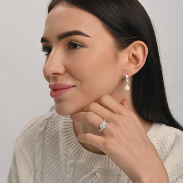 Срібний набір з золотими пластинами