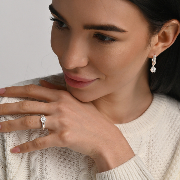 Срібний набір з золотими пластинами