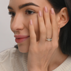 Пара срібних обручок з золотом