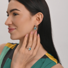 Срібна каблучка з золотими вставками