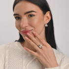 Срібна каблучка з золотими вставками