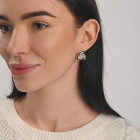 Срібні сережки з золотими пластинами