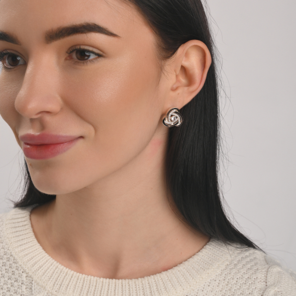 Срібні сережки з золотими пластинами