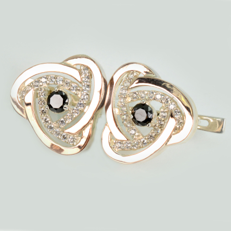 Срібні сережки з золотими пластинами