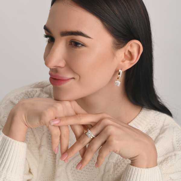 Срібний набір з золотими пластинами