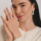 Срібний набір з золотими пластинами