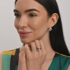 Серебряный набор с золотыми пластинами