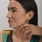 Срібна каблучка з золотими вставками