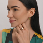 Срібні сережки з золотими пластинами