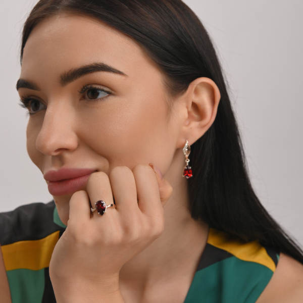 Срібний набір з золотими пластинами