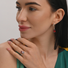 Срібний набір з золотими пластинами