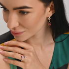 Срібний набір з золотими пластинами