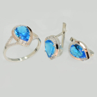 Серебряный набор с золотыми пластинами