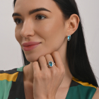 Срібний набір з золотими пластинами