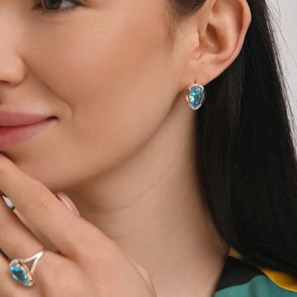 Срібний набір з золотими пластинами