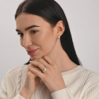 Срібна каблучка з золотими вставками