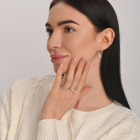 Срібний набір з золотими пластинами